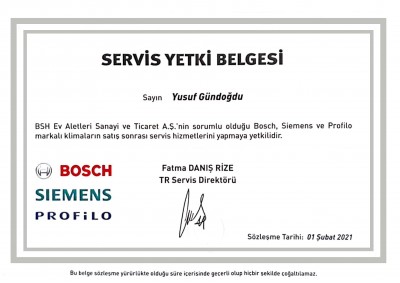 Servis Yetki Belgesi